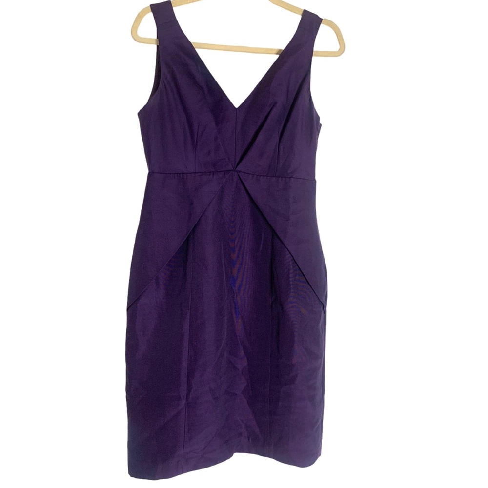 Ted Baker Deep Purple Size 3/US 6-8 Sheath Dress with Asymmetric Back Zipper